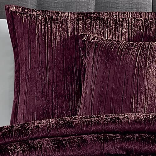 Juego de edredón de felpa de lujo Turín, juego de 7 piezas ciruela reina Foto 3 de 4