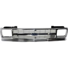 Grille For 91-93 Chevrolet S10 91-94 S10 Blazer Chrome Shell w/ Gray Insert