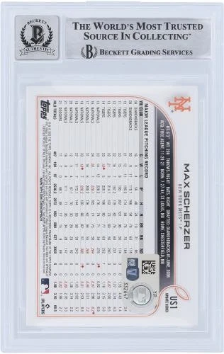 Max Scherzer New York Mets Signed 2022 Topps Update #US1 Beckett 9/10 Card - Image 2 of 3