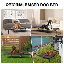 Elevated Pet Dog Bed XL 60in Cooling Raised Pet Cot Steel Frame 175lb load Black