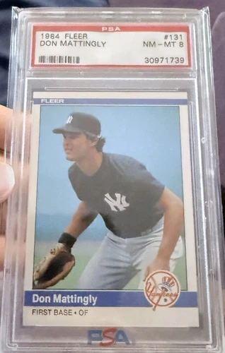 1984 FLEER #131 DON MATTINGLY ROOKIE RC PSA 8 / NY Yankees great -  clean card