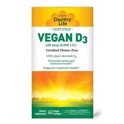 Country Life Vegan D3 (5,000 IU) 60 Softgels