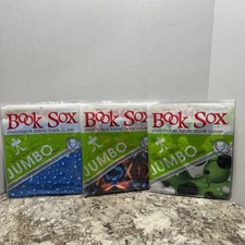 New Original Book Sox Socks Stretchable Fabric Book Cover Lot of 3 Jumbo 2020