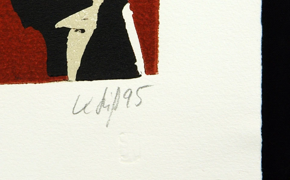 DDR/Nachwende. "Ikarusfrau", 1995. Holzschnitt Klaus SÜSS (*1951 D) handsigniert - Bild 3 von 3