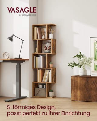 VASAGLE Bücherregal, Regal mit 6 Ebenen, 24 x 40 x 191 cm, Standregal, Büroregal