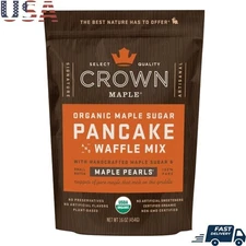 Organic Maple Sugar Pancake Waffle Mix Handcrafted Maple Pearls Vegan 16 oz New