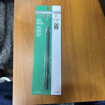Metabo HPT SuperDrive Driver Bit 6'' L x 1/4'' Hex 115450M For W6V4SD2 W6V4SD2M