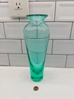 Blenko Vase Antique Green Emerald MCM Hand Blown Pinched Glass Vase