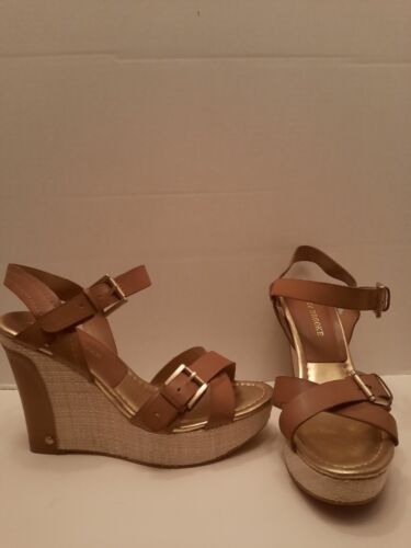 Audrey Brooke Wedge Heel Womens 8.5 Abhollie Vegan Luggage Look Straw Mat Cover