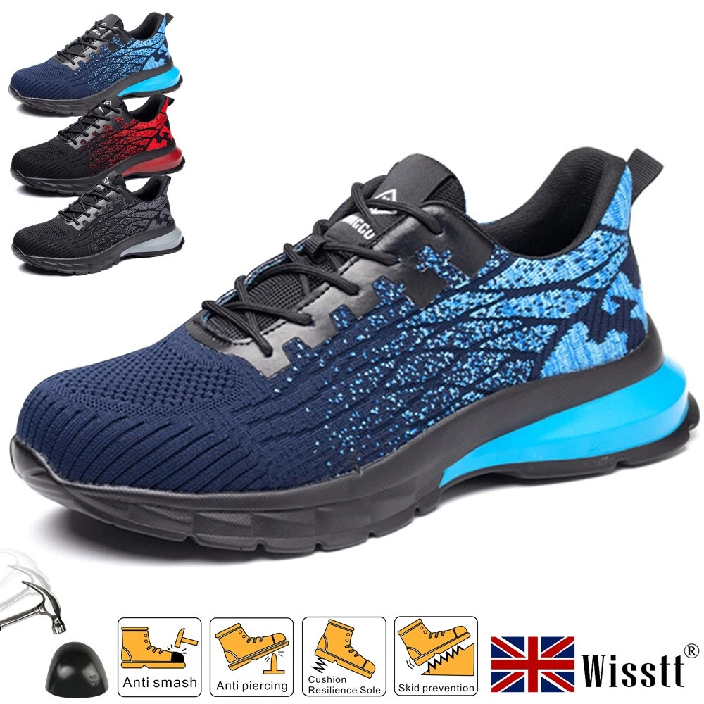 Mens Work Boots Safety Shoes Sneakers Womens Steel Toe Cap Trainers Comfy Black