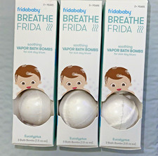 Lot of 3 FridaBaby Breathe Frida Soothing Vapor Bath Bombs Eucalyptus 9 Pieces