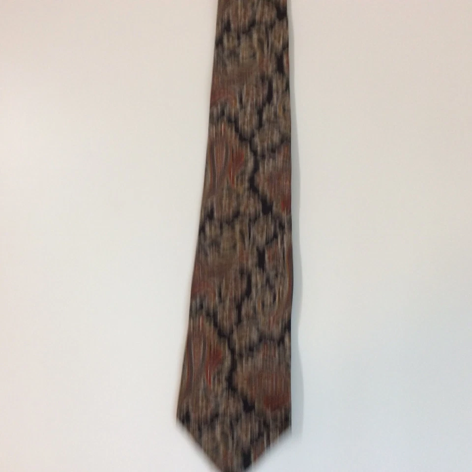 ACCENTS MENS TIE NECKTIE 3.75 in 100% Silk Black Burgundy Gray Brown Silver - Image 3 of 4