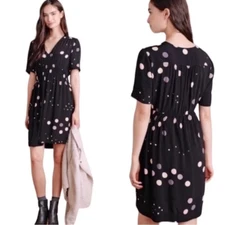 ANTHROPOLOGIE HD in Paris Felicity Polka Dot Short Sleeve Dress Size 0P