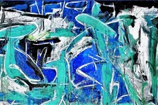 Aqua Rider - Abstract Painting on Canvas - Best Art Print Decor from Paris 24X36