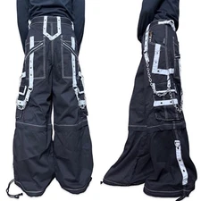 RARE Tripp NYC Goth Skate Grunge Straps Baggy Bondage y2k Pants Shorts AF2265M
