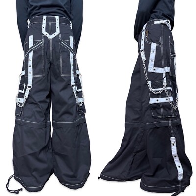 RARE Tripp NYC Goth Skate Grunge Straps Baggy Bondage y2k Pants Shorts AF2265M