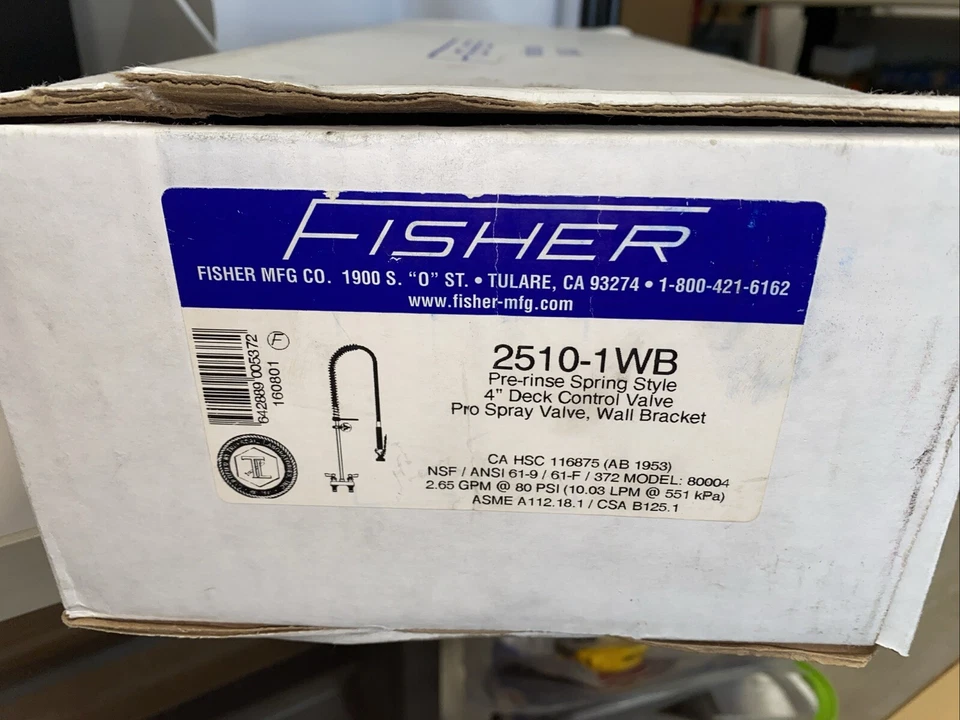 Torneira pré-lavagem Fisher 2510-1WB estilo mola pré-lavagem 4” comercial para máquina de lavar louça - Imagem 2 de 4