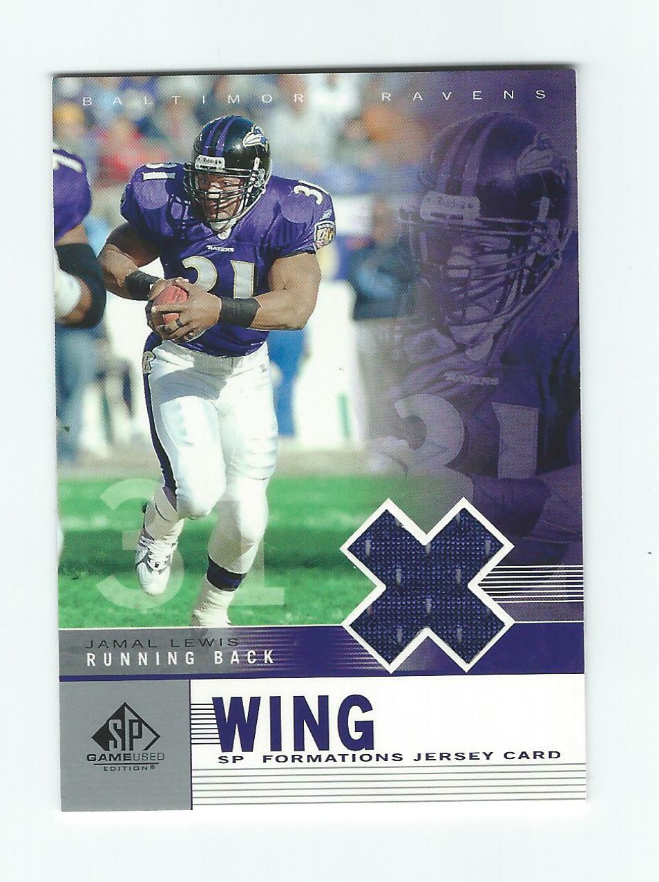 2003 SP GAME USED FORMATIONS WING JAMAL LEWIS JERSEY FOOTBALL CARD