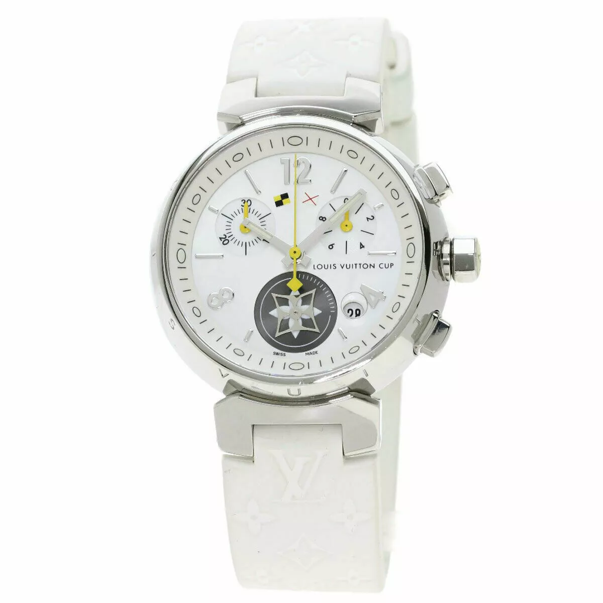 Louis Vuitton - Authenticated Tambour Watch - Steel White for Women, Very Good Condition