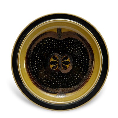 Vintage MCM Arabia Finland Apple Fruit Design Stoneware Platter 13  Round