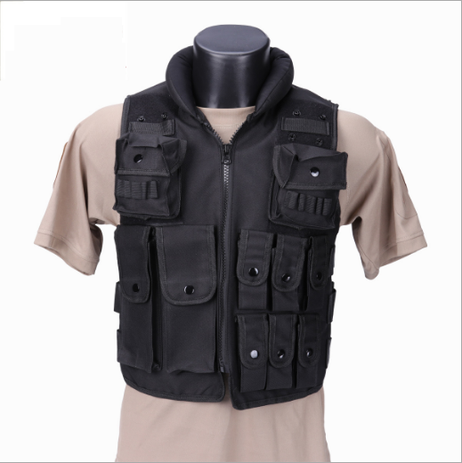 Black Tactical Vest Black For Camo Military Police Hunting Combat