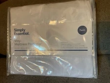 Twin simply essential vinyl mattress protector white Fits up to 12 inch deep
