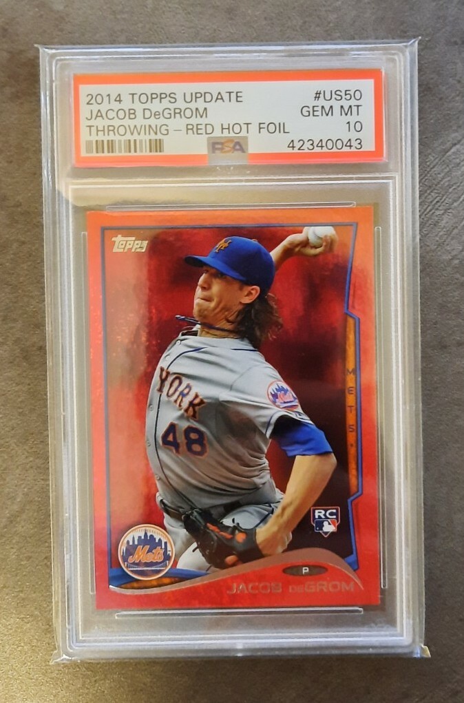 Jacob DeGrom 2014 Topps Update Red Hot Foil #US50 PSA 10 Gem Mint Rookie Card RC