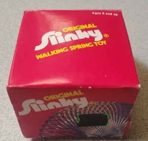 VTG Original Slinky Walking Spring Toy Box Made in USA metal