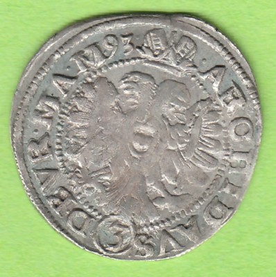 Habsburg 3 Kreuzer 1593 Vienna very nice extremely rare nswleipzig