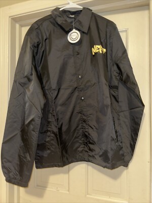 NWT NEFF Windbreaker Jacket Mens Large  Black Peace Duck.