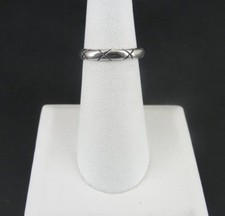 X design Stackable Band Sterling Silver 925 RING Size 5 1/2
