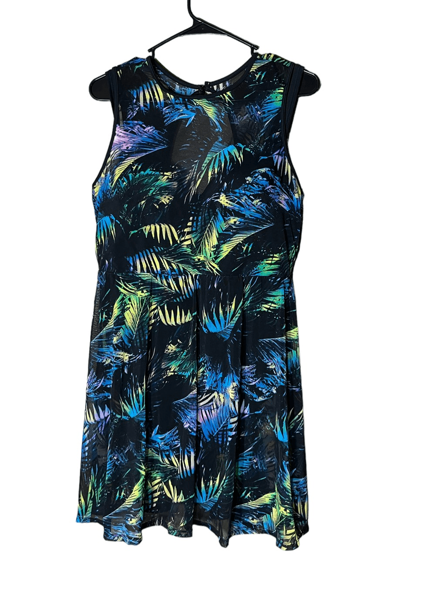 swim dress with mesh overlay Torrid Underwire Mesh Overlay Swim Dress With Brief Size O D/DD