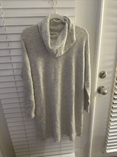Madewell Cowlneck Sweater Dress Women’s Size S Long Sleeve, Gray, above the knee