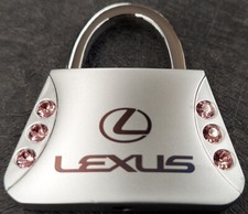 Lexus Swarovski Crystal Purse Key Ring Pink Keychain
