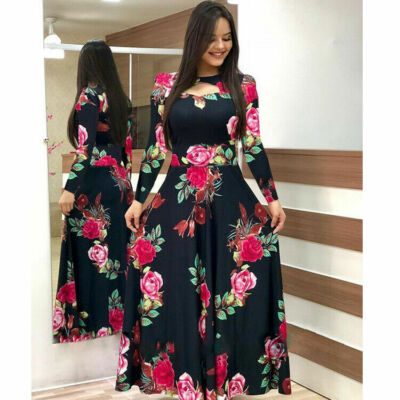 De Fiesta Para Mujer Vestido Casuales Largo Noche Elegantes Floral New Vestidos
