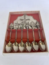 Teaspoons Set With Wall Holder Holland Netherlands Souvenir Original Open Box