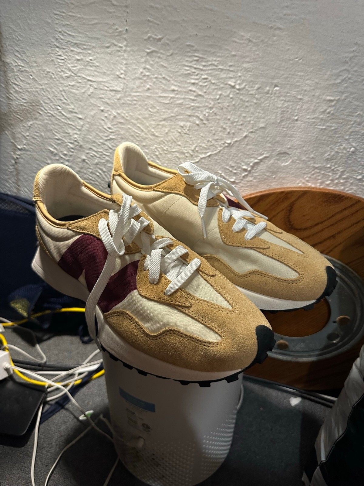 new balance 327 clear yellow with ghost pepper
