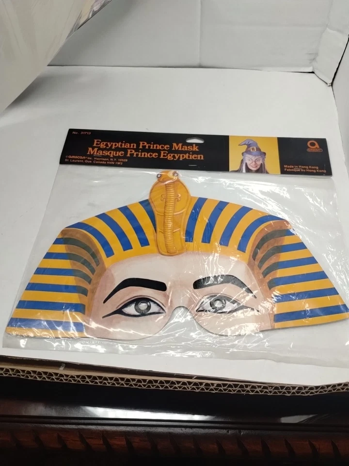 Vintage Paper Halloween  Mask Egyptian Prince & Colonial Gentleman NEW - Image 2 of 4