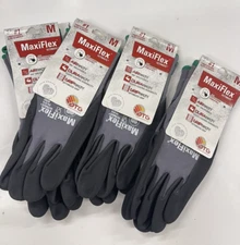 4 Pairs Medium MaxiFlex Ultimate Nitrile Coated Work Gloves Touchscreen 34-874T