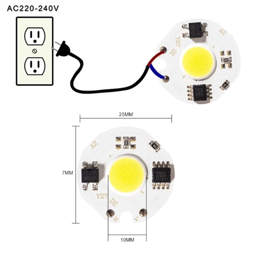 CHIP LED CON DRIVER 220V INTEGRATO 3W/5W/7W/10W/20W/30W/50W,RICAMBIO FARO A LED - Immagine 3 di 3