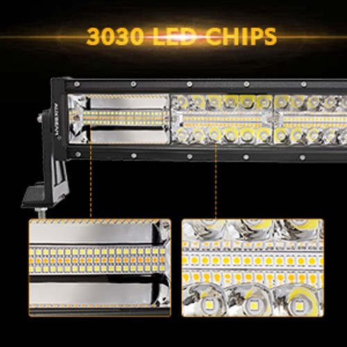 Auxbeam 22" LED Work Light Bar Dual Color 6Modes Flash For 97-06 Jeep Wrangler - Picture 4 of 12