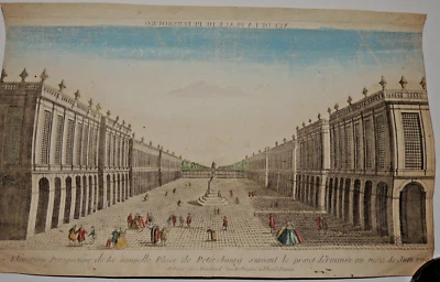Vue d'optique XVIIIème Perspective de la nouvelle Place de Petersbourg 1760 - Photo 1/4
