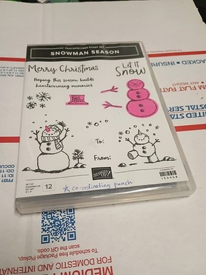 Stampin Up!  SNOWMAN SEASON Winter Snowflakes Let it snow Build a Snowman 150458