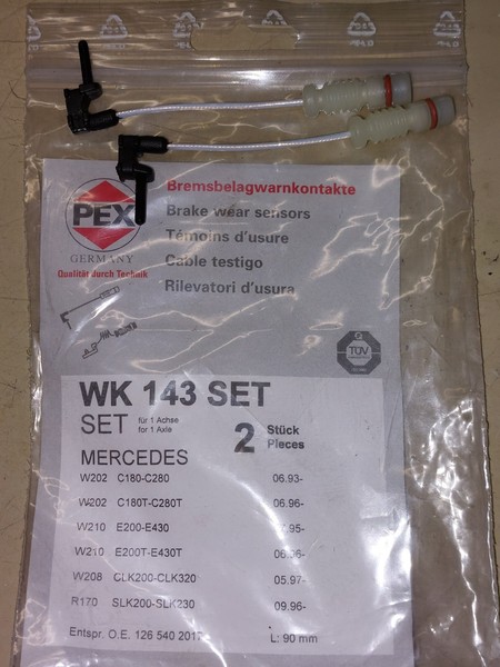 Mercedes W202 W208 W210 R170 Warnkontakt Bremsbelag Verschleiß 1265402017-image