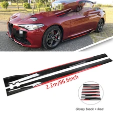 Glossy Black Look 86.6" Side Skirt Extension Spoiler Splitter For Alfa Romeo Gi