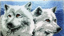 20" X 15" Wolf Latch Hook Kits Rug Making Kits DIY Crafts for Adults/Kids wit...