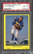 1960 Bell Brand Rams #10 Ollie Matson PSA 8 Los Angeles HOF U. of San Francisco