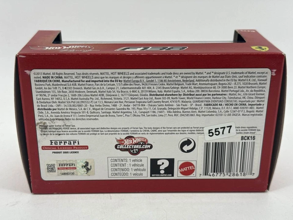Hot Wheels Racing Ferrari F138 1:43 Diecast Model Car Red BCK17 - Image 3 of 4