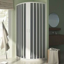 BOX DOCCIA SEMICIRCOLARE IN PVC ANGOLARE 70X90 CM R38 CENTRALE CABINA H185