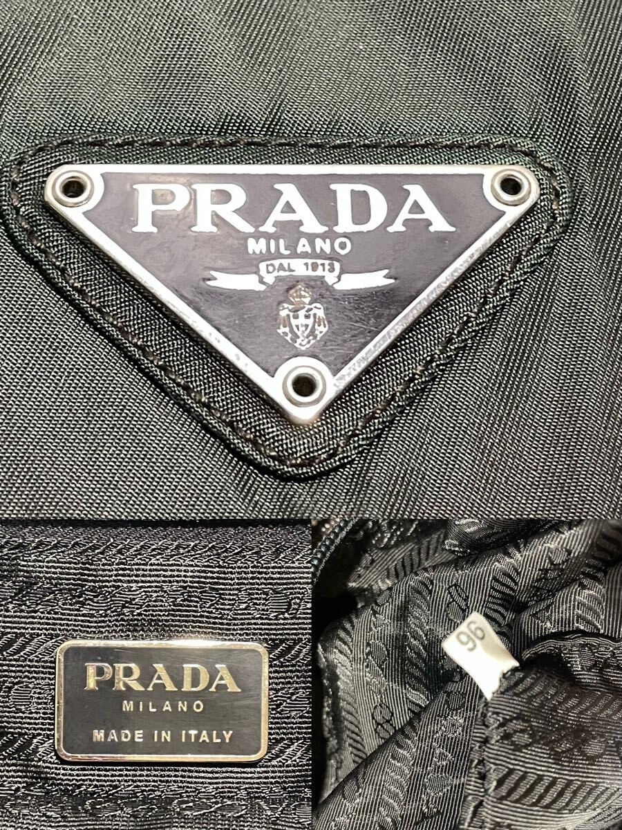 Prada Leather Nylon Triangular Handle Backpack Kh… - image 10